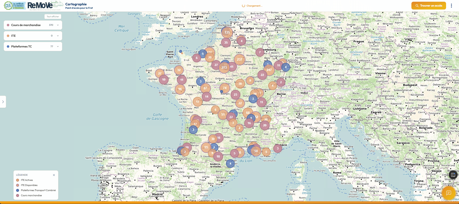 Cartographie des ITE en France